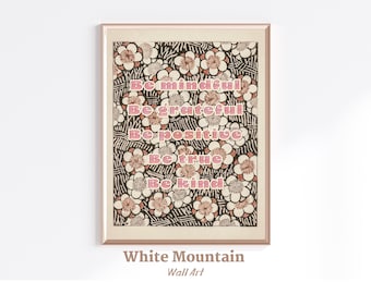 Art mural motivant, impression d'art numérique vintage citation inspirante, affiche d'illustration florale rétro, affirmation positive imprimable