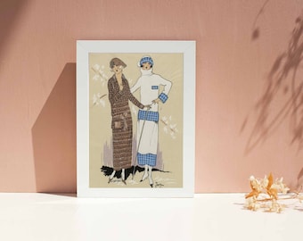 Vintage French Fashion Magazine Digital Download Print, Retro Parisian Fashion Poster Wall Art, Vintage Fashion Illustration Printable Art