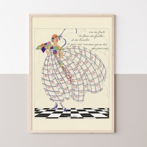 Vintage French Magazine Digital Download Print, Retro Parisian Fashion Poster Wall Art, Vintage Illustration Printable Art, Retro Wall Decor