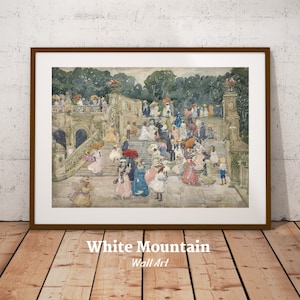 New York Central Park Wall Art, Vintage Central Park Watercolor Painting Digital Download, Antique Cityscape City Scene Printable Home Decor