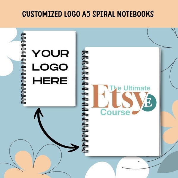 Add Your Logo Custom Spiral Notebook Business Swag Logo Notepad A5 Personalized Notebook Design Add Text Note Design Image Marketing Gift