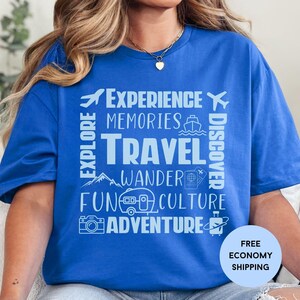Travel Adventure Unisex T-shirt for Travel Lover Airplane Shirt for Trip World Traveler Tee Road Trip Shirt Gift for Traveler Wanderlust Tee