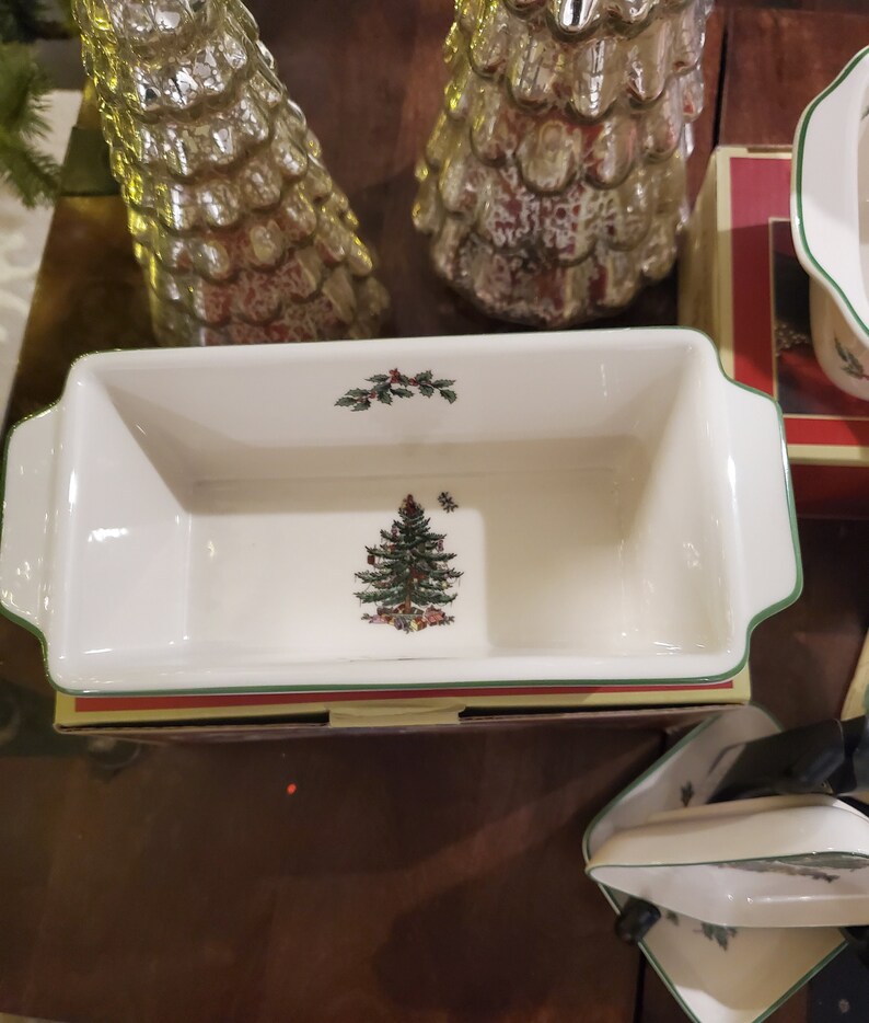 Spode Christmas Tree Baking and Hostess Serving Dishes In-box; 9