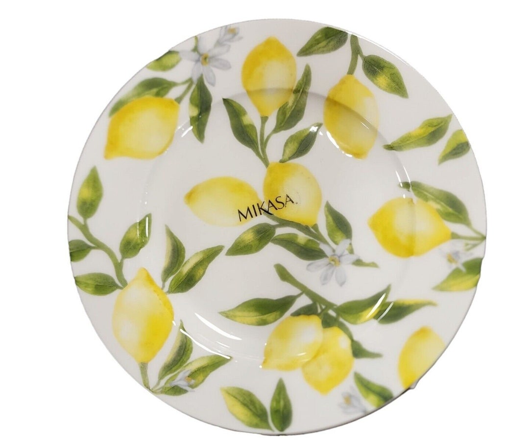 New Set of 6 Mikasa Lemons Salad Plates 9 White Bone - Etsy