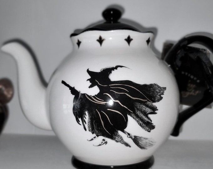 NWT Potters Studio Spooky Night Witch Teapot Etsy