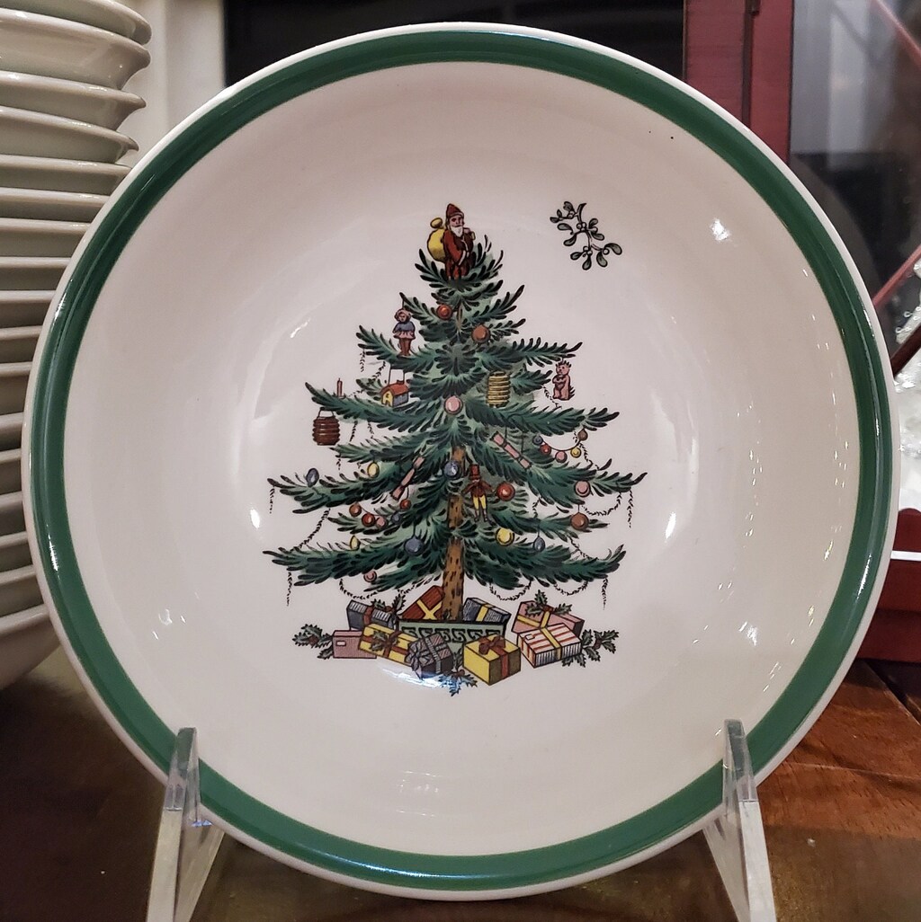 Spode Ciotola Con Cucchiaio Albero Di Natale - Rossa, In Terracotta, Edizione Annuale 2013