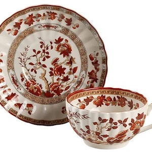 Copeland Spode India Tree Footed Tasse & Untertasse Set | Teetasse und Untertasse in hervorragendem Zustand | Alter Stempel | Schenken | Ersatz