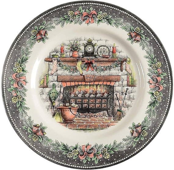Set of 4 Royal Stafford Christmas Eve Fireplace Scene Dinner Set of 4 Royal Stafford Christmas Eve Fireplace Scene Dinner