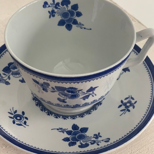 Spode Gloucester Blue (no trim) Teacups 2 5/8" | Beautiful Spode Stoneware w/Blue Floral Design, Vintage From 1957 |Replacement |Older Stamp