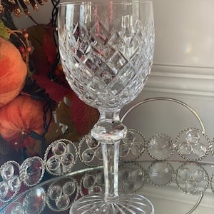 One Waterford Powerscourt Crystal Water-Wine Goblets 7 5/8&quot; | Perfect Condition 60s | Lead Crystal w/Diamond Cut Design | Replacement