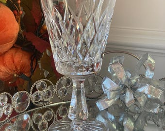 Vintage Waterford Crystal Kinsale Water Goblet or Wine Glass 6.75&quot; | Clear Sparkling Crystal |Prestine Condition Replacement | Single Glass