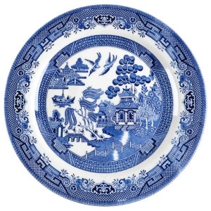 Sale! Vintage Churchill Blue Willow Dinner Plate 10 1/4&quot; Georgian or Flat Teacup & Saucer| Excellent Condition| Made in England| Replacement