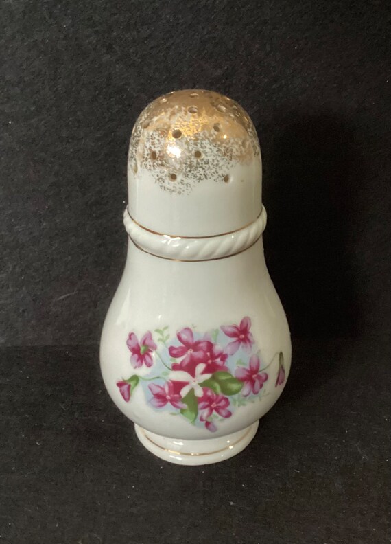 Antique Victorian Floral Porcelain Powder Shaker … - image 1