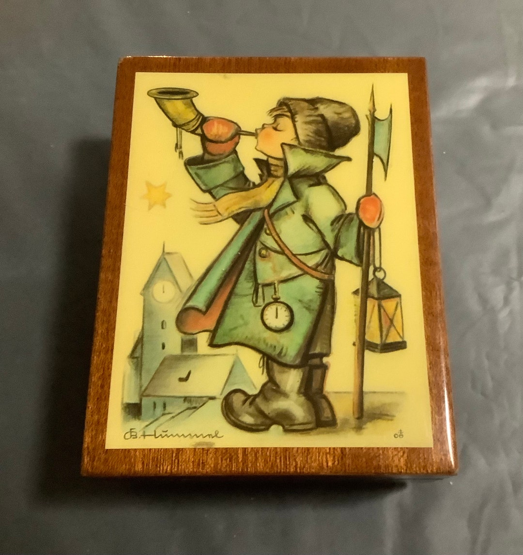 Vintage Hummel Music Box Jewelry Box Plays Impossible Dream Beautifully