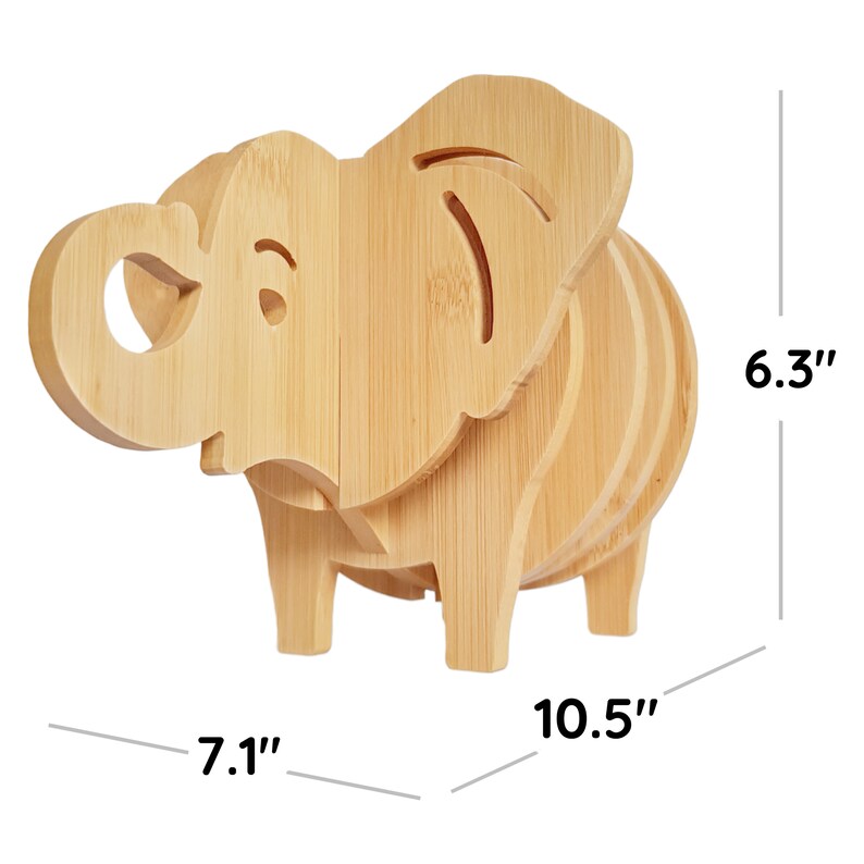 ELEPHANT CUB WOODEN COASTER main image 1