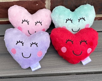 Handmade Valentines Day plushie / Custom plushie: Heart plushie / autism stim toy / cute first Valentine’s Day stuffed heart / Custom color