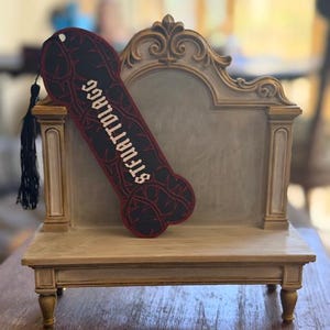 Spicy Bookmark with Tassel, Thorn Vine Design, Cheeky Gift for Romance and Smut Readers image 4
