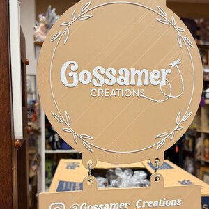 Custom Hanging Vendor Sign | One-sided 3D Printed Business Display Sign | Market Booth Signage | Small Business Branding Sign image 4