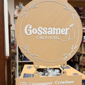 Custom Hanging Vendor Sign | One-sided 3D Printed Business Display Sign | Market Booth Signage | Small Business Branding Sign image 1