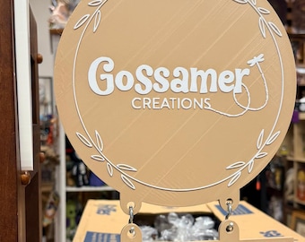 Custom Hanging Vendor Sign, handmade by Gossamer Creations