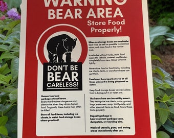 Bear Warning Sign – UV Protected Aluminum Safety Sign for Outdoor Use (9″ × 12″)