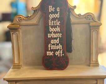 Spicy Bookmark with Tassel, Thorn Vine Design, Cheeky Gift for Romance and Smut Readers