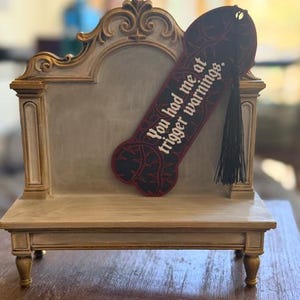 Spicy Bookmark with Tassel, Thorn Vine Design, Cheeky Gift for Romance and Smut Readers image 2