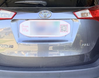 Custom QR Code License Plate Frame, handmade by Gossamer Creations