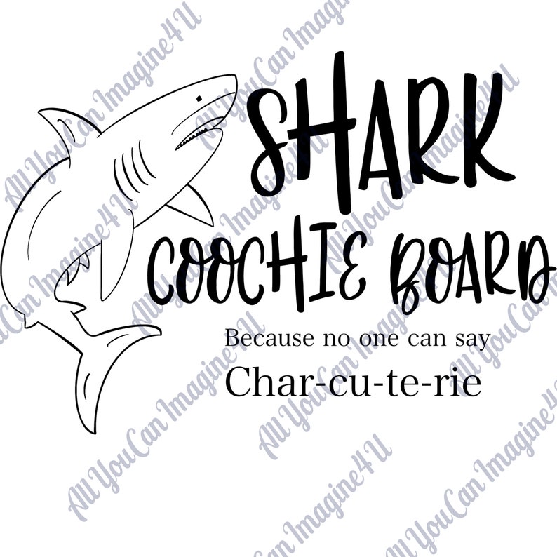 Shark Coochie Board SVG, PNG, PSD, Digital File Charcuterie Cutting Board design, Laser engraving, Sublimation, Etching, Wood Burning image 8