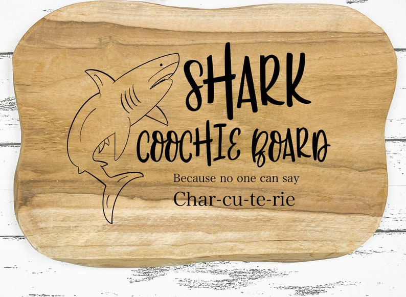 Shark Coochie Board SVG, PNG, PSD, Digital File Charcuterie Cutting Board design, Laser engraving, Sublimation, Etching, Wood Burning image 6