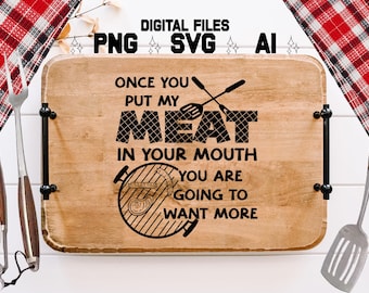 Funny BBQ Grill Design: Cutting Board Laser Engraving (Digital Files)