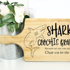 Shark Coochie Board SVG, PNG, PSD, Digital File Charcuterie Cutting Board design, Laser engraving, Sublimation, Etching, Wood Burning image 2