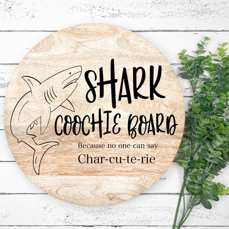 Shark Coochie Board SVG, PNG, PSD, Digital File Charcuterie Cutting Board design, Laser engraving, Sublimation, Etching, Wood Burning image 3