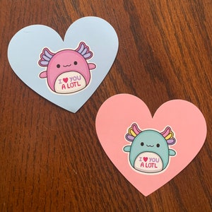 Autocollants en forme de cœur Squishmallow Axolotl