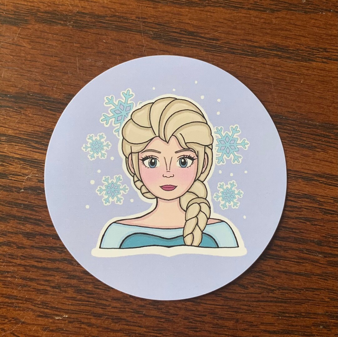 Frozen Elsa Circle Sticker Etsy