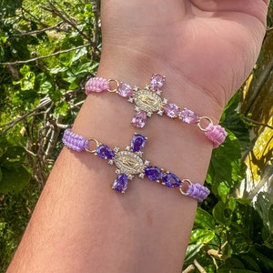 Virgencita diamond cross bracelet | pulsera