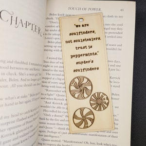 Trust is Peppermints by Snyder's Soulfinders - Maria V Snyder - Wood Bookmarks with Quotes - bookish, bookmerch, accessories