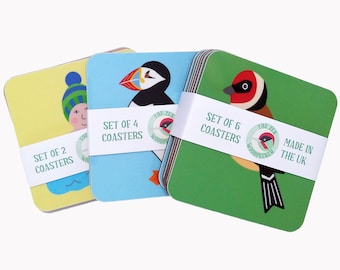 Nature Coasters, Bird and Animal Designs, Mix and Match Set