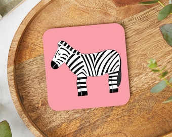 Zebra Coaster, Animal Coaster, Wildlife Drinks Mat, Servies met Safari Thema, Afrikaans Dier