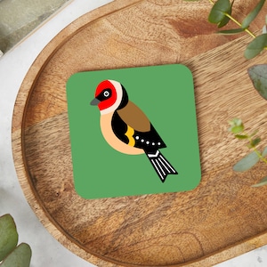 Goldfinch Coaster, Bird Coaster, Garden Birds, Drinks Mat, British Birds, Nature Homewares