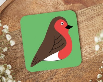 Robin Coaster, Bird Coaster, Garden Birds, Drinks Mat, British Birds, Nature Homewares