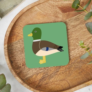 Mallard Duck Coaster, Bird Drinks Mat, British Birds, Nature Homewares, Countryside Birds, Wildlife Coaster