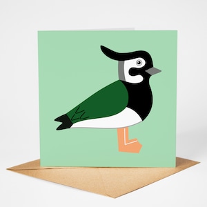 Carte Vanneau, Carte de voeux oiseau, Peewit, Carte vierge, Oiseaux britanniques, Carte écologique