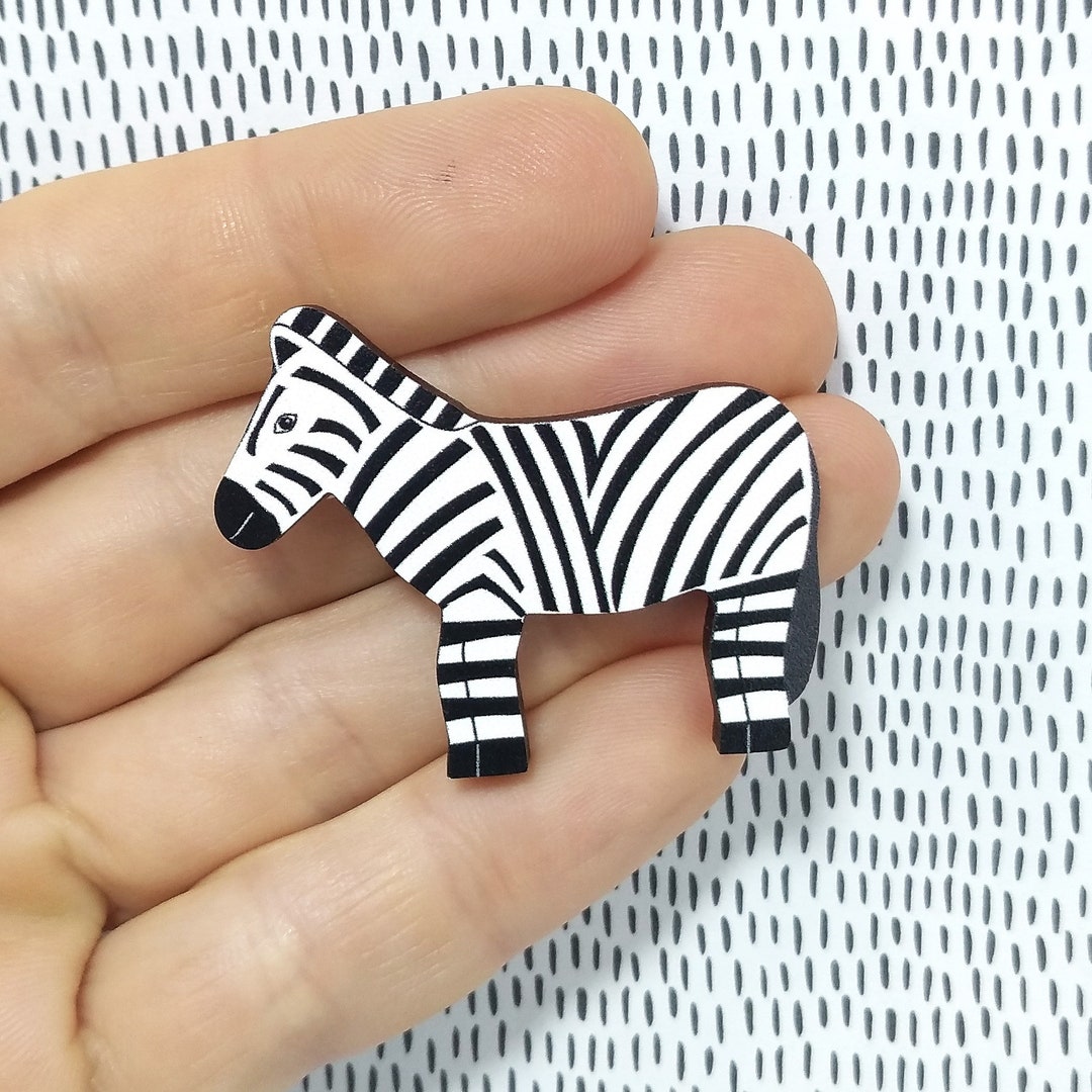 Wooden Zebra Pin Badge: African Animal Brooch - Etsy