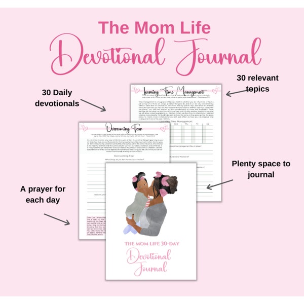 Devotional Journal Mom Life Young Black Mothers Printable Faith Based God Centered