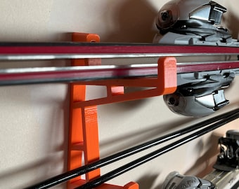 Ski and poles wall rack