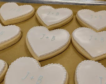 Biscuits coeur de mariage (12) - Shower nuptiale - Monogramme