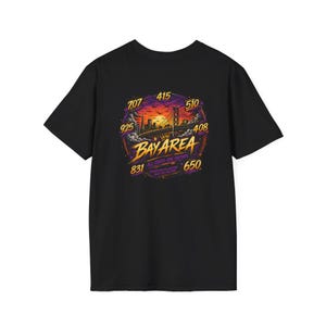 Camiseta con el horizonte de la Bahía de San Francisco / Códigos de área de la Bahía de San Francisco: 408, 415, 510, 925, 831, 707