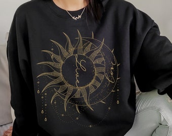 Celestial Sun and Moon Sweatshirt, Bohemian Sweatshirt, Sun Crewneck, Sun and Moon, Gift for Her, Unisex Sweatshirt