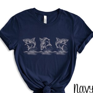 Shark Shirt, Shark Gifts, Great White Shark Nautical Shirt, Gift for Shark Lover, Shark Week Shirt